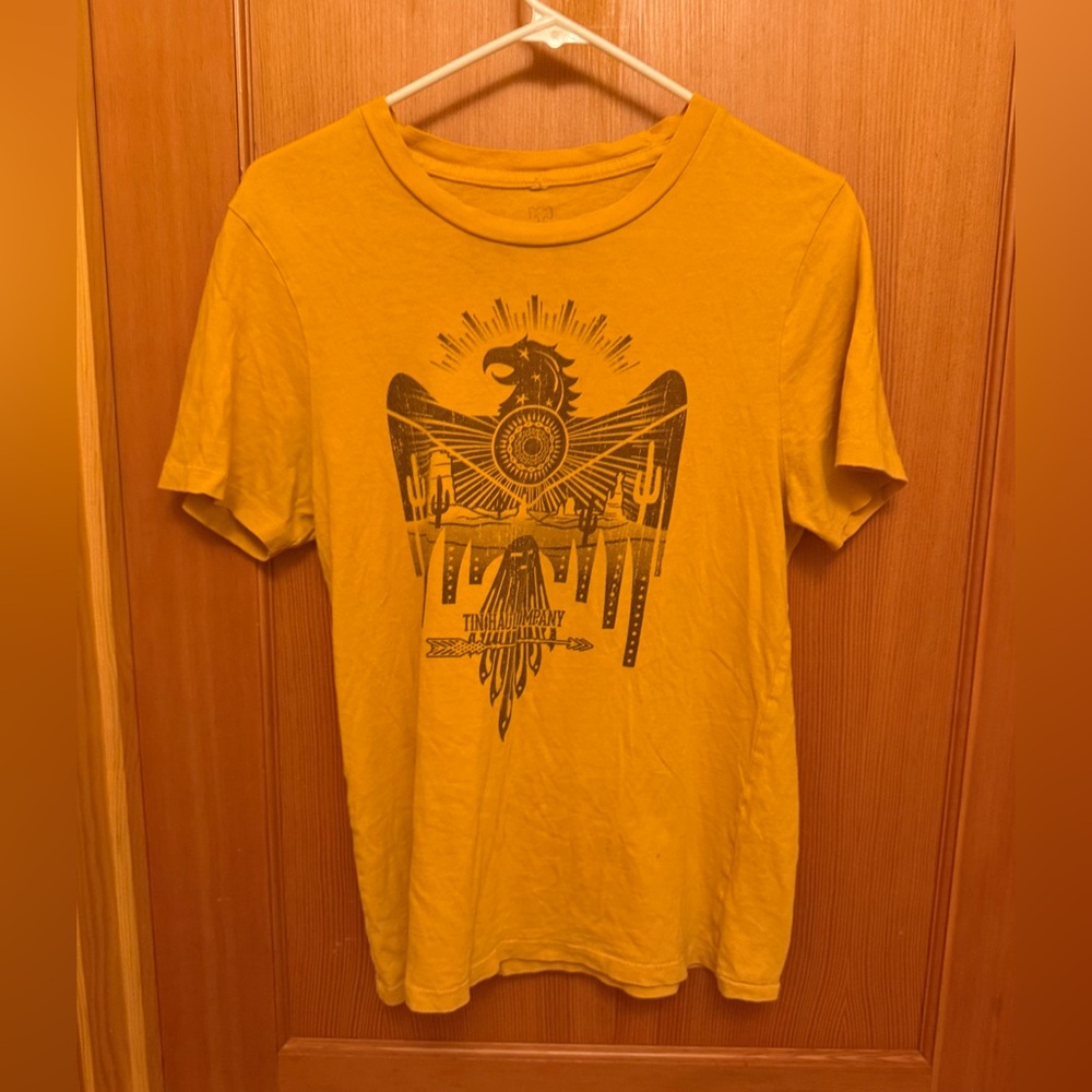 Tin Haul Womens Gold 100% Cotton Bold Eagle S/S T-Shirt